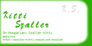 kitti szaller business card